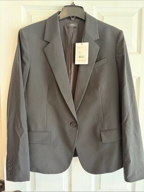 Theory Black Single-Button Notch Lapel Blazer Edition 14 NWT